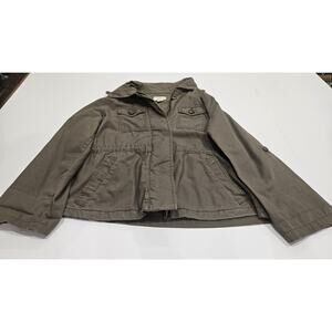 LOFT Olive Green Zippered Jacket Bomber Sytle Size XS